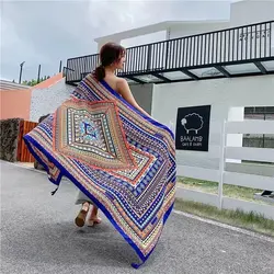 Custom Big Women Digital Printing Satin Pure Silk Scarf 90*180 cm Hair Square Polyester Ethicon Soie Scarves Ladies