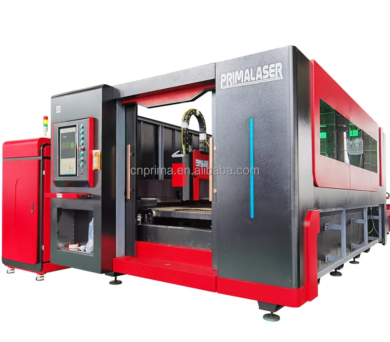 Full Cover Enclosed Aluminum Plates Exchange Table CNC Metal Fiber Laser Cutting Machine