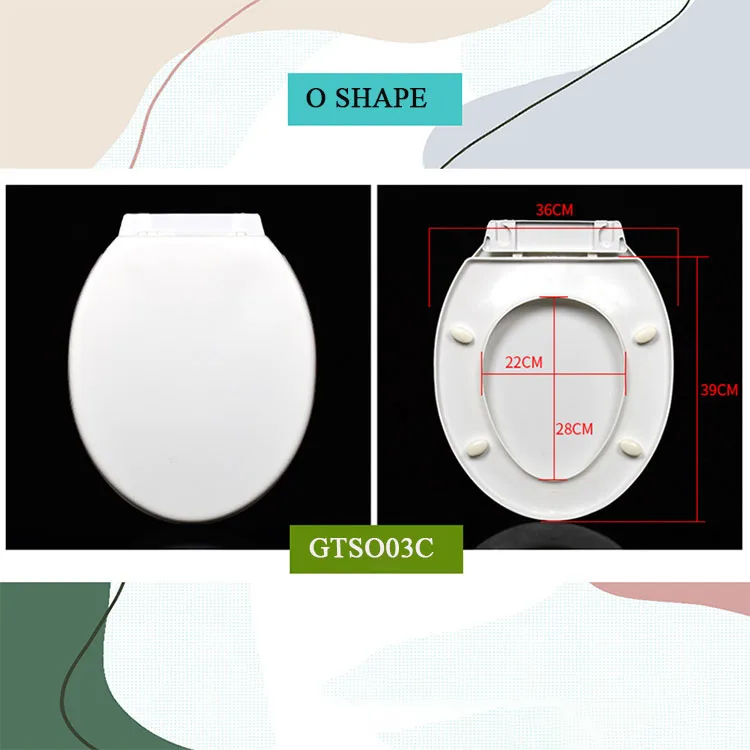 Chinese Sanitary Factory Bathroom Accessory Quick Descent PP Material Thin Toilet Seat Cover Lid