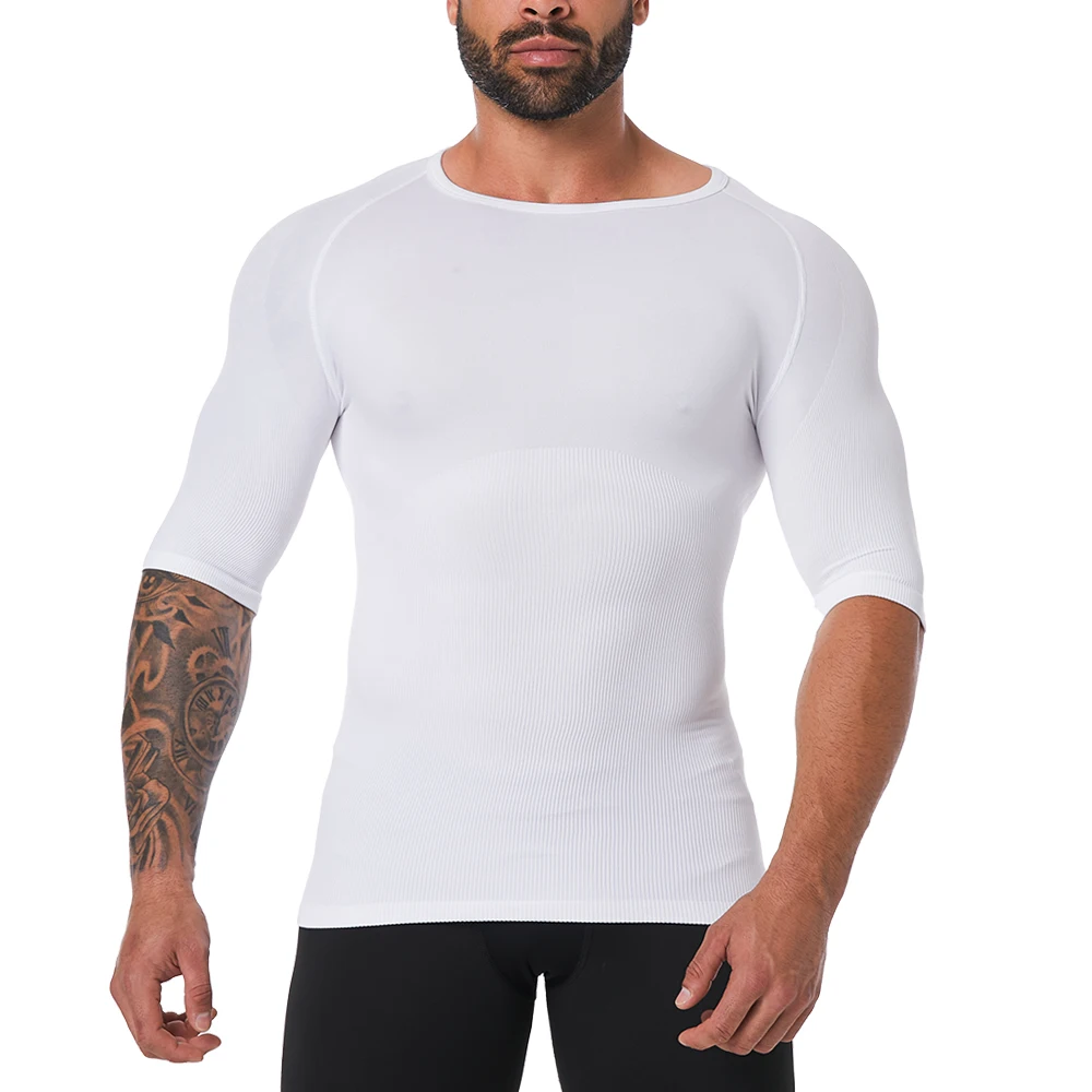 Seamless Compression Shirt Tank Tops Mens Shapewear To Hide Gyno Flatten Stomach Body Shaper Factory Drop Shipping WFDX02