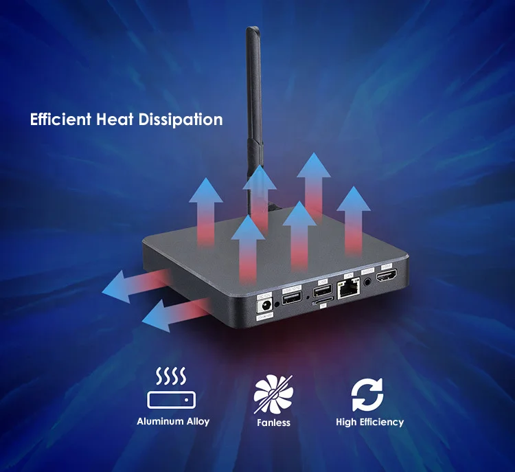 4K high resolution easy to use digital signage media player for regular TV and Monitor screen advertising