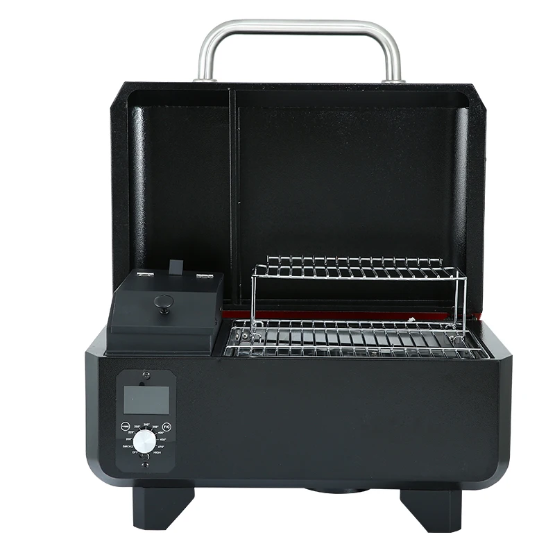 High Quality Smart Electric Charcoal Pellet Smoker Grill with Control panel for household .