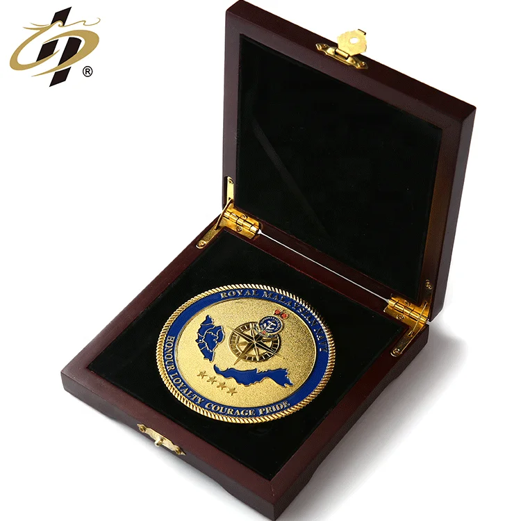 Shuanghua Made Zinc Alloy Silver Metal Medallion Custom Engraved Logo 3D Souvenir Coin With Gift Box