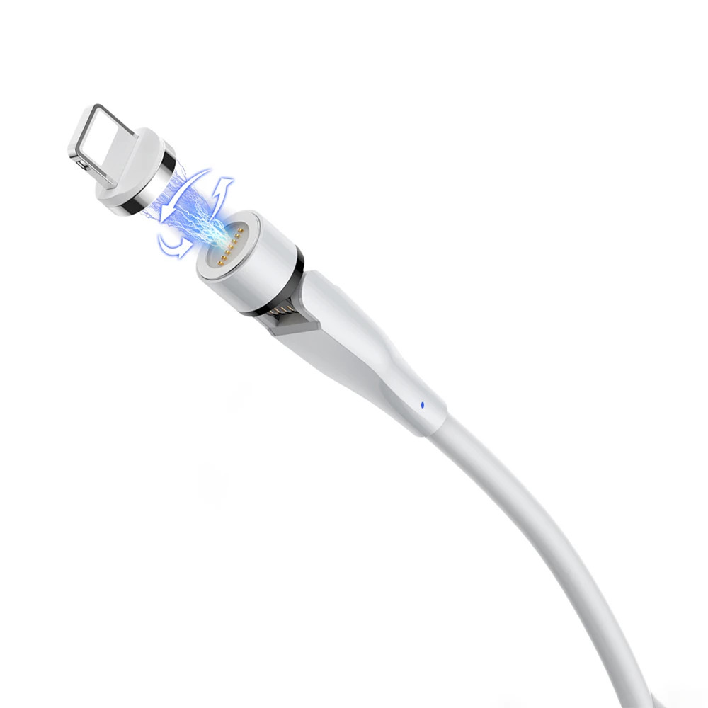 Магнитный вращающийся USB-кабель для зарядки, USB-шнур, кабель 3 в 1, зарядное устройство, беспроводной зарядный адаптер, быстрая зарядка, магнитный светодиодный кабель для телефона