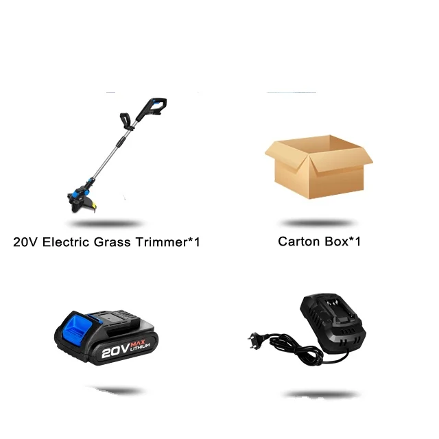 
20V Electric Lawn Mower 2000mAh Li-ion Cordless Grass Trimmer 12in Auto Release String Cutter Pruning Garden Tools By PROSTORMER 