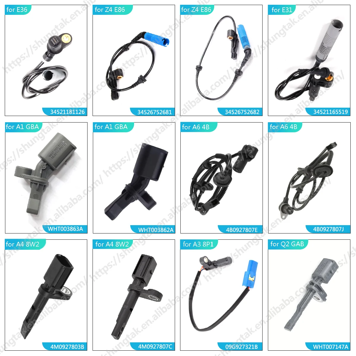 Wheel Speed Sensor ABS Sensor for BMW 3 Series E36 E46 E90 E91 E92 E93 F30 F80 G20 F31 G21 F34 F35 G28 4 Series E36 E46 E90 E91