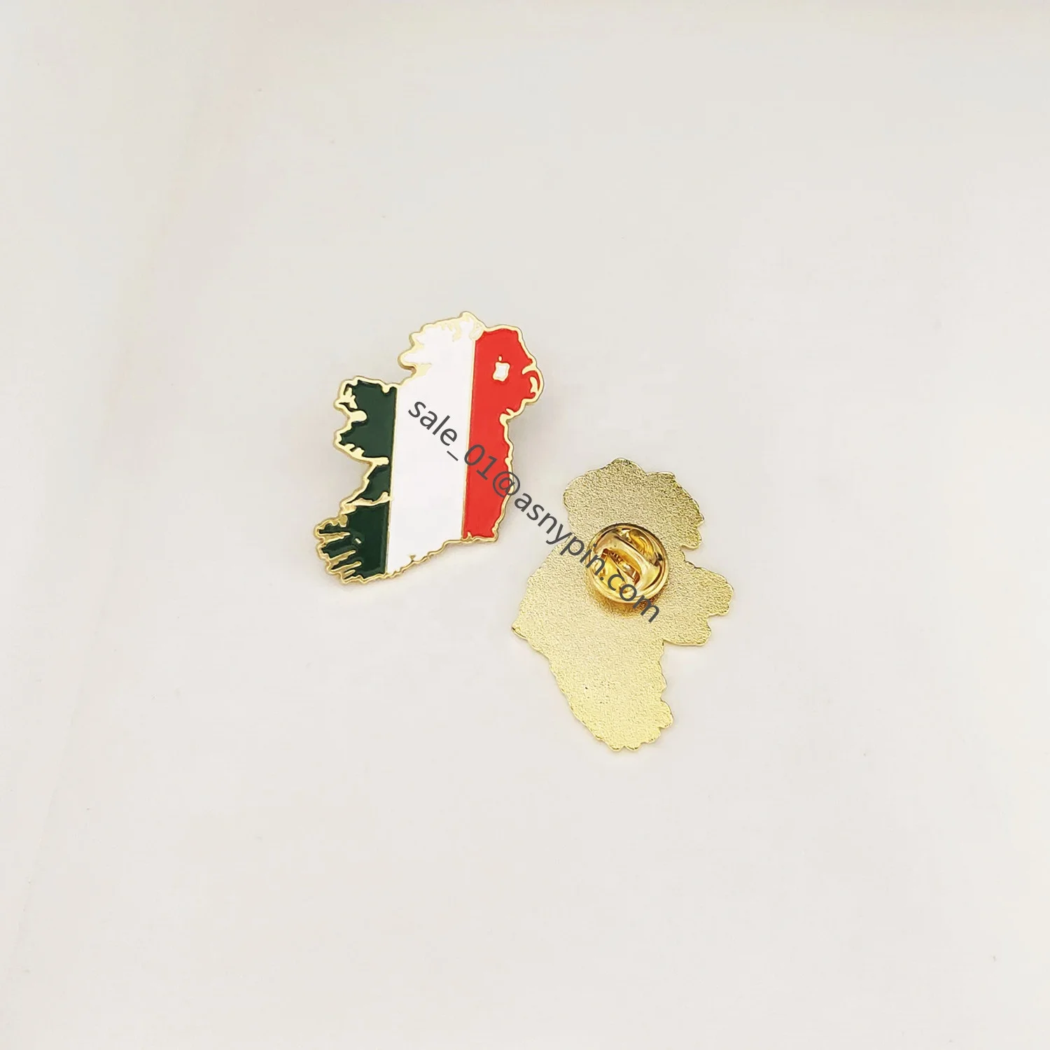 custom engraved Ireland country flag map shape pins