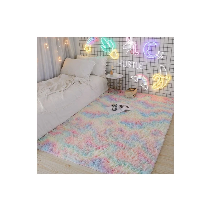 Modern Minimalist Study Bedroom Living Room Rectangular Tie-dye Gradient Color Carpet