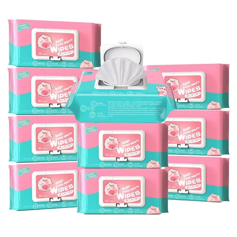 Wholesale Baby Wipes Flushable Unscent Fragrance 80 100 120PCS Baby Cleaning Wet Wipes