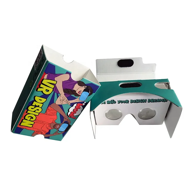 Customo Small MOQ 50pcs Google Cardboard  v2 VR Glasses Headset v2.0 with Sleeve for Smartphone