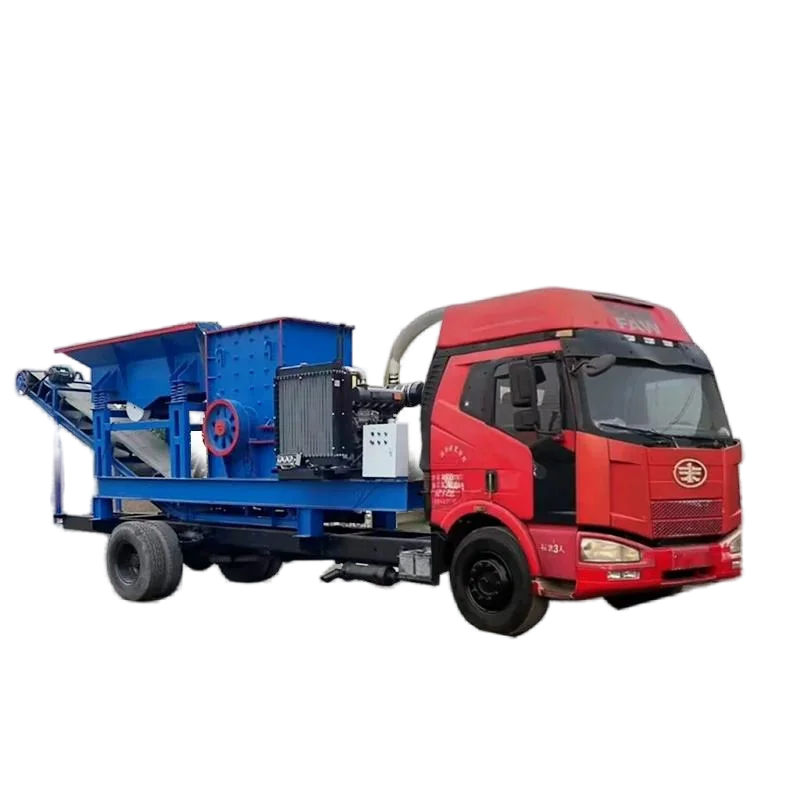 Mobile box crusher Vehicle construction waste sand making machine Large hammer sand making machine cement road crusher