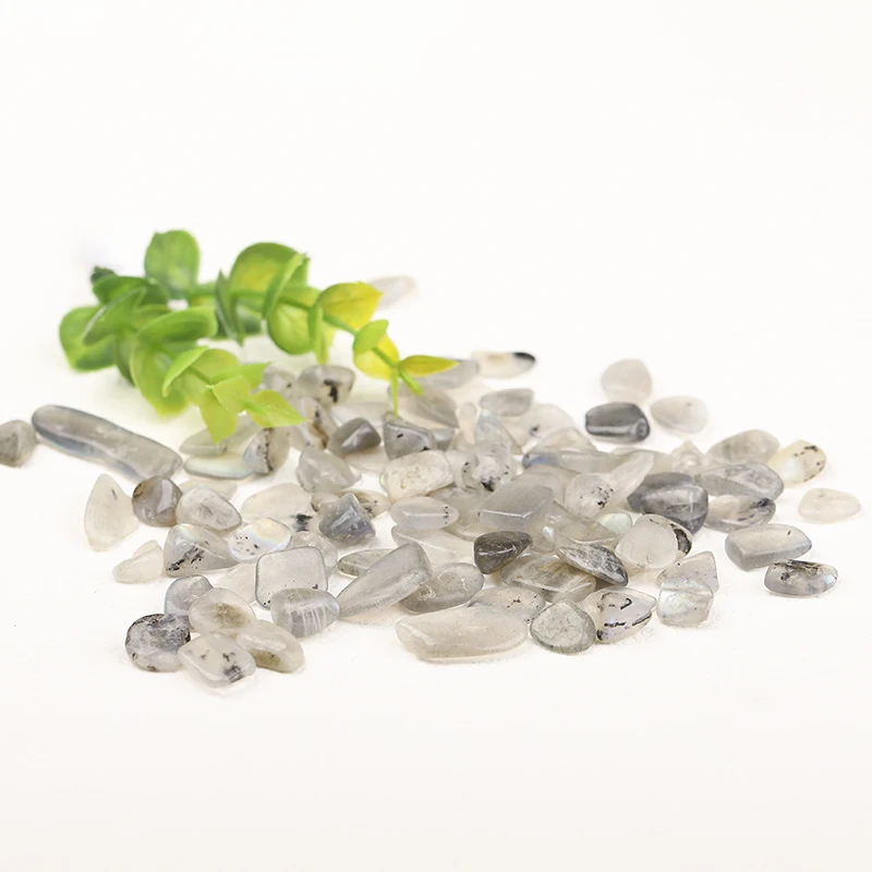 Wholesale natural Grey Moonlight healing 3-12mm stone gem crystal flake gravel for home decor