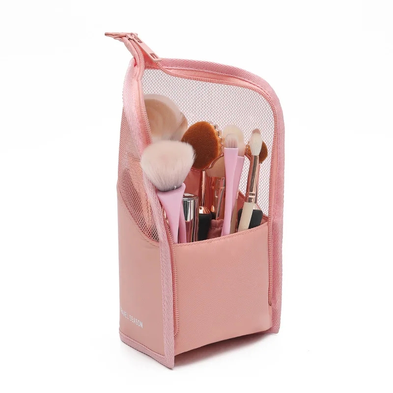 DL5 Customized Logo Waterproof Oxford Fabric Vertical Makeup Brush Bag Fashion Multi-compartment Cosmetic Storage Bag
