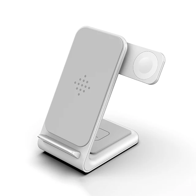 QI 15W Fast Charge T6 wireless charger 3 in 1 2021 Nightstand Dock Station For Iphone/Iwatch/Airpods