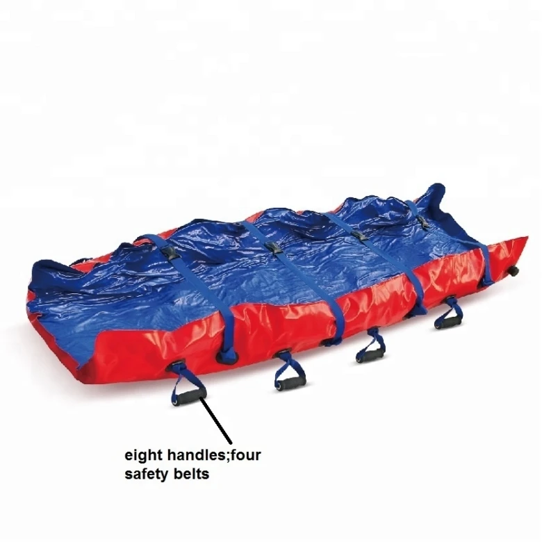 Folded Rescue medical emergency folding stretcher inflated first aid full body vacuum soft mattress stretcher