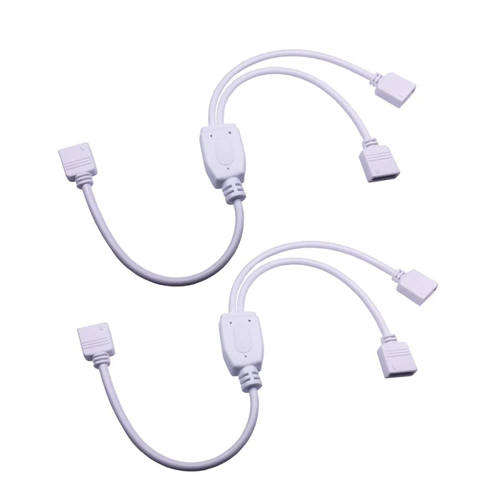 1 female to dual 2 female  4 pin Splitter Cable LED Strip Connector 2 Way Splitter for 5050 3528 RGB LED Light