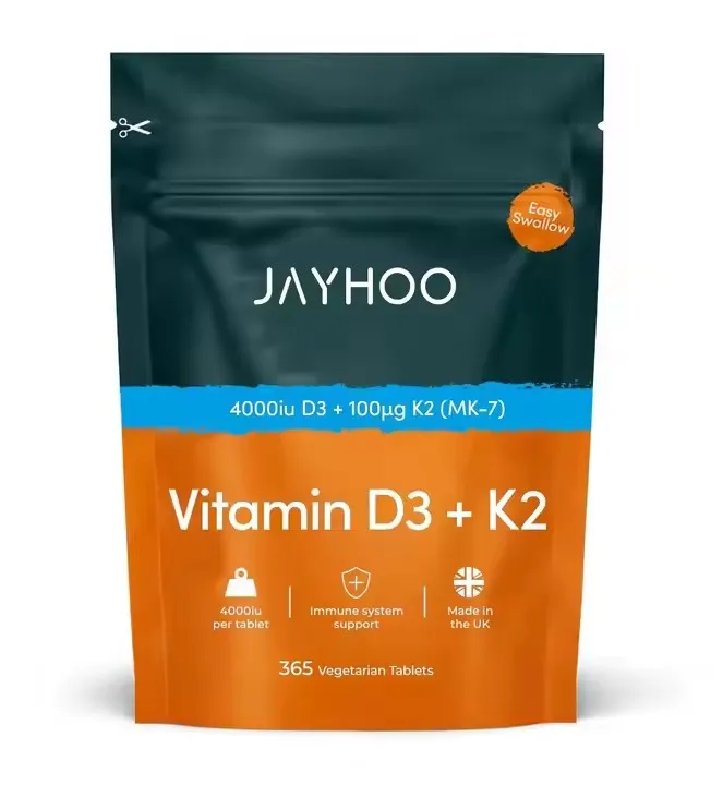 Private label High quality Vitamin D3+K2 tablets 4000 iu D3 with 100 mcg MK7 vegan tablets