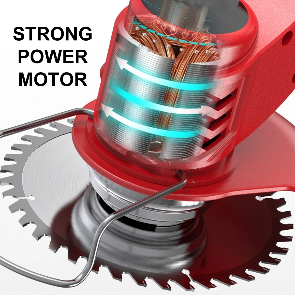 450W 21V Cordless Electric Lawn Mower Auto Release Steel String Cutter 2-Stroke Brush Cutter for Grass Cutting