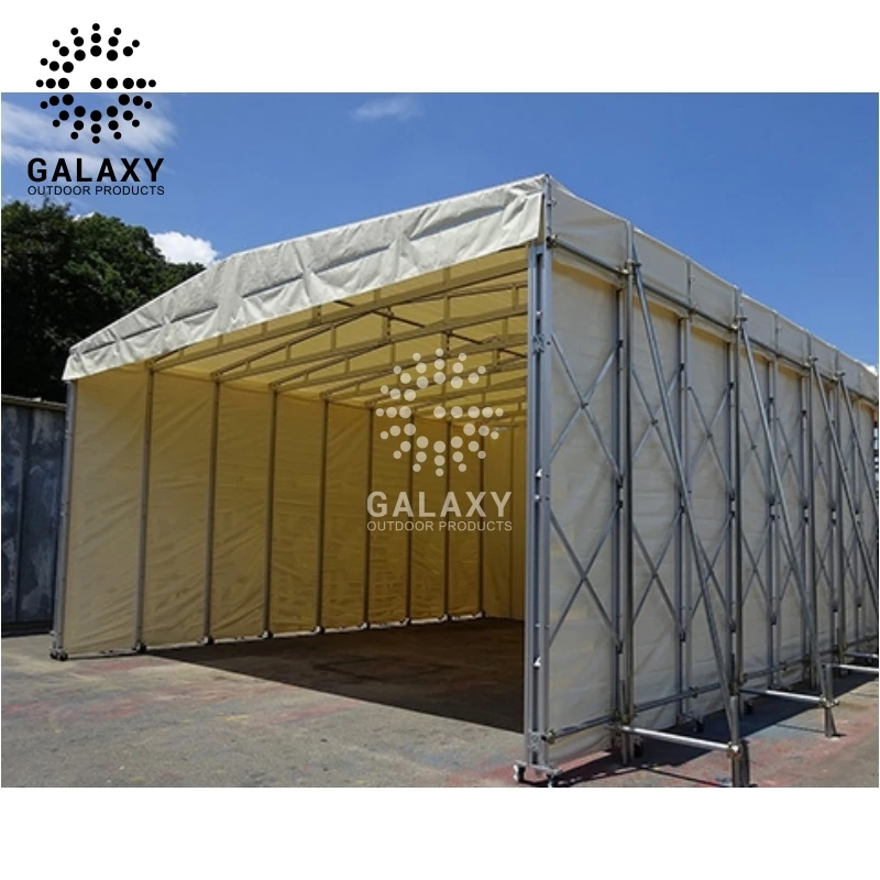 Galaxy 33mX3m to 12mX50m Movable Push-pull Electric Event Sliding Sunshade Canopy, Outdoor Large Warehouse Storage Shelter Tent