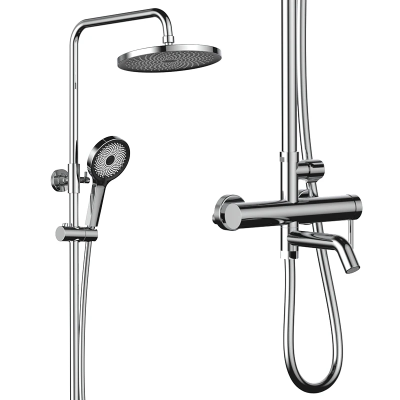 Bathroom Rain Black Shower Mixer Shower Bathing Set Contemporary Exposed Shower Faucet
