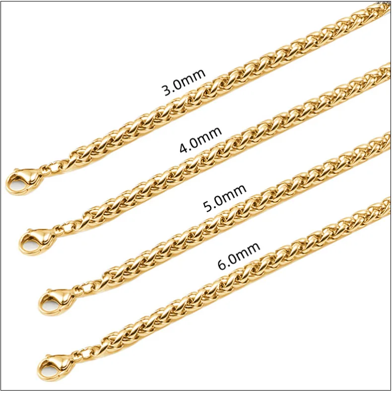 Hot Sale Fashion Hip Hop Keel Chain 18K Gold Plated Stainless Steel Necklace for Men and Women