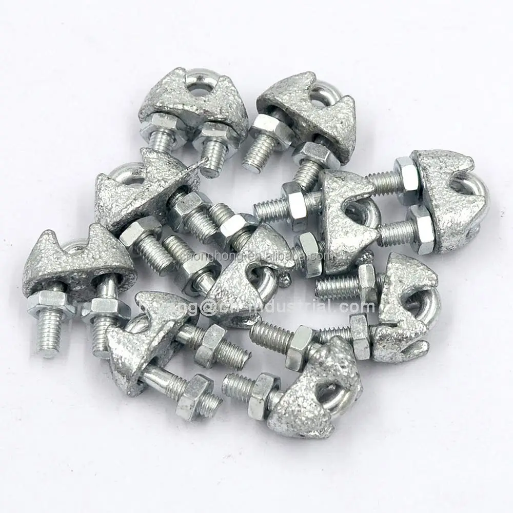 3/32 inch to 1/8 inch Zinc Plated Cable Clamp Galvanized Wire Rope Cable Clip Clamp for Uncoated Wire Rope