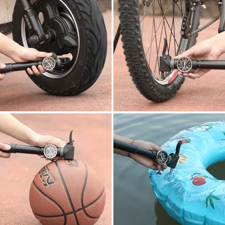 Xunting Bicycle Mini Pump High Pressure With Gauge Tire Inflator Mountain Road Bike Tire Pump