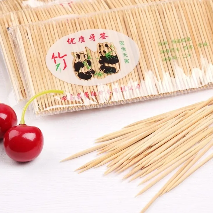 Chinese factory disposable double point bamboo toothpicks in bulk