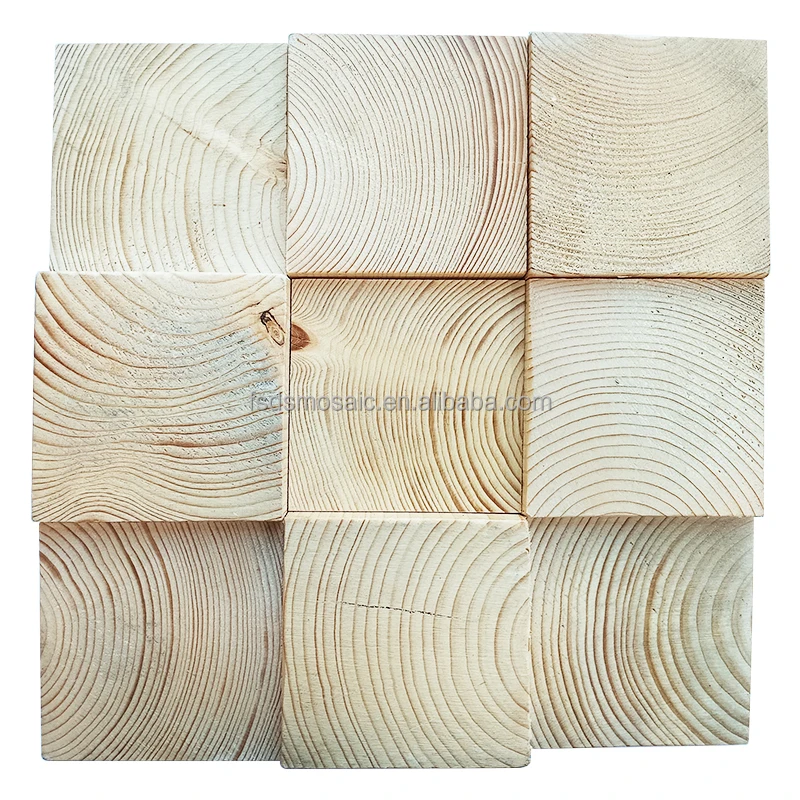 3D Spruce Lumper Wood Wall Mosaic Living Room Bedroom Background Wall Panels Decor interior Mosaics Antique Wooden Tile