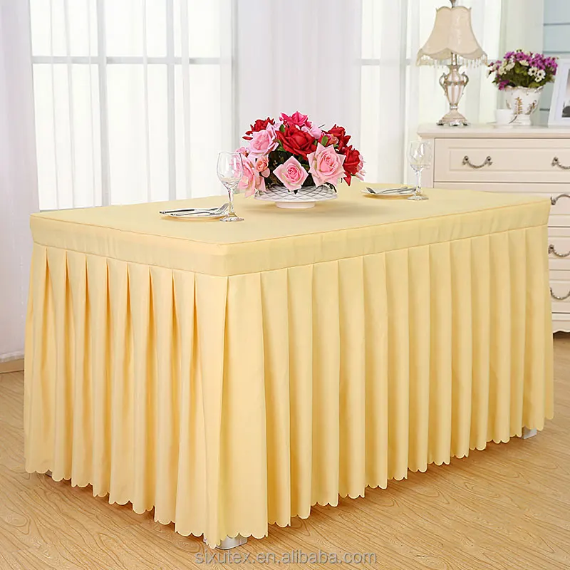 Wholesale white wedding square table cover ruffles manteles para boda nappe ronde de table mariage