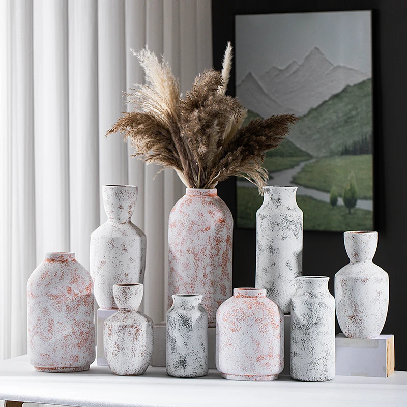 2024 Modern Minimalist Rustic Ceramic Flower Vase Art Deco Design Tabletop Decorative Ceramic Vase Interior Congratulations