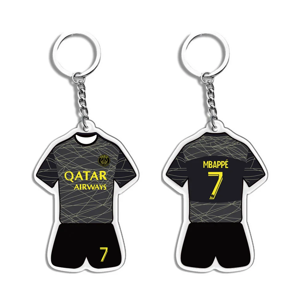 Soccer Club Acrylic Keychain Pendant Souvenir Soccer Football Star Jersey Keychain Sports Small Gift Messi Ronaldo Neymar Yamal