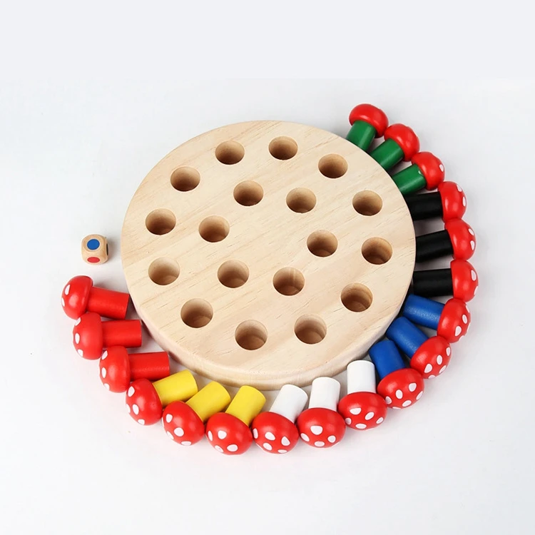 wooden Radish mushrooms memory chess toy Memory Match Stick Chess Game Funny Board Game
