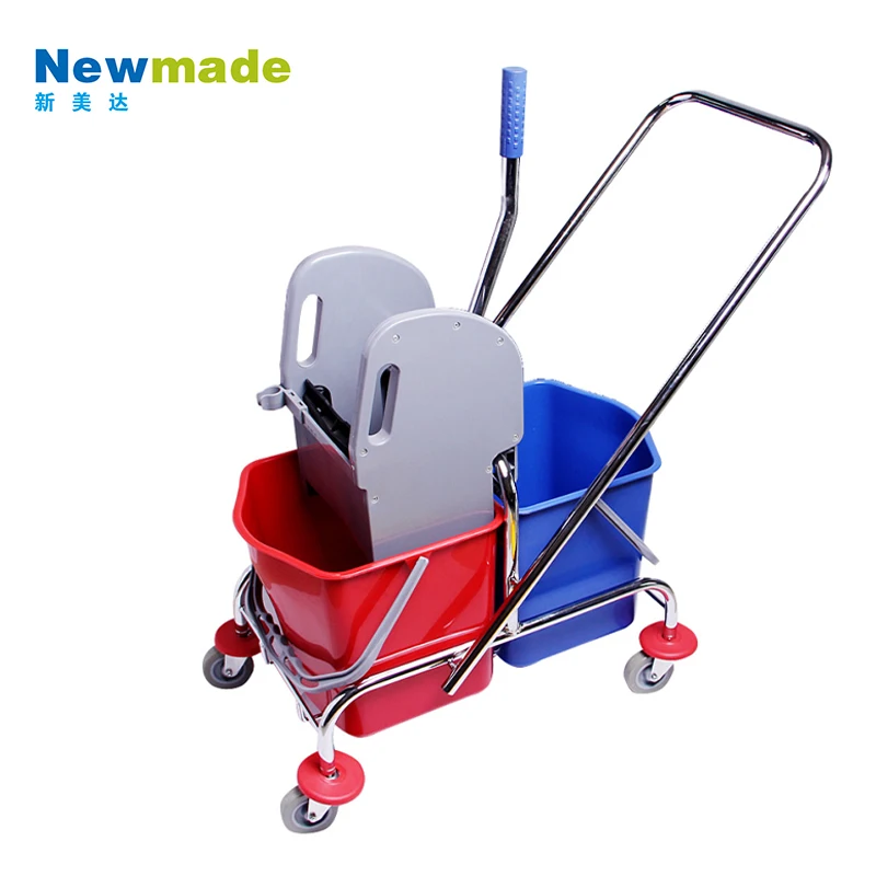 Double Bucket Mop Wringer Trolley down Press Cleaning Quiet Wheels for Cleaning Carts