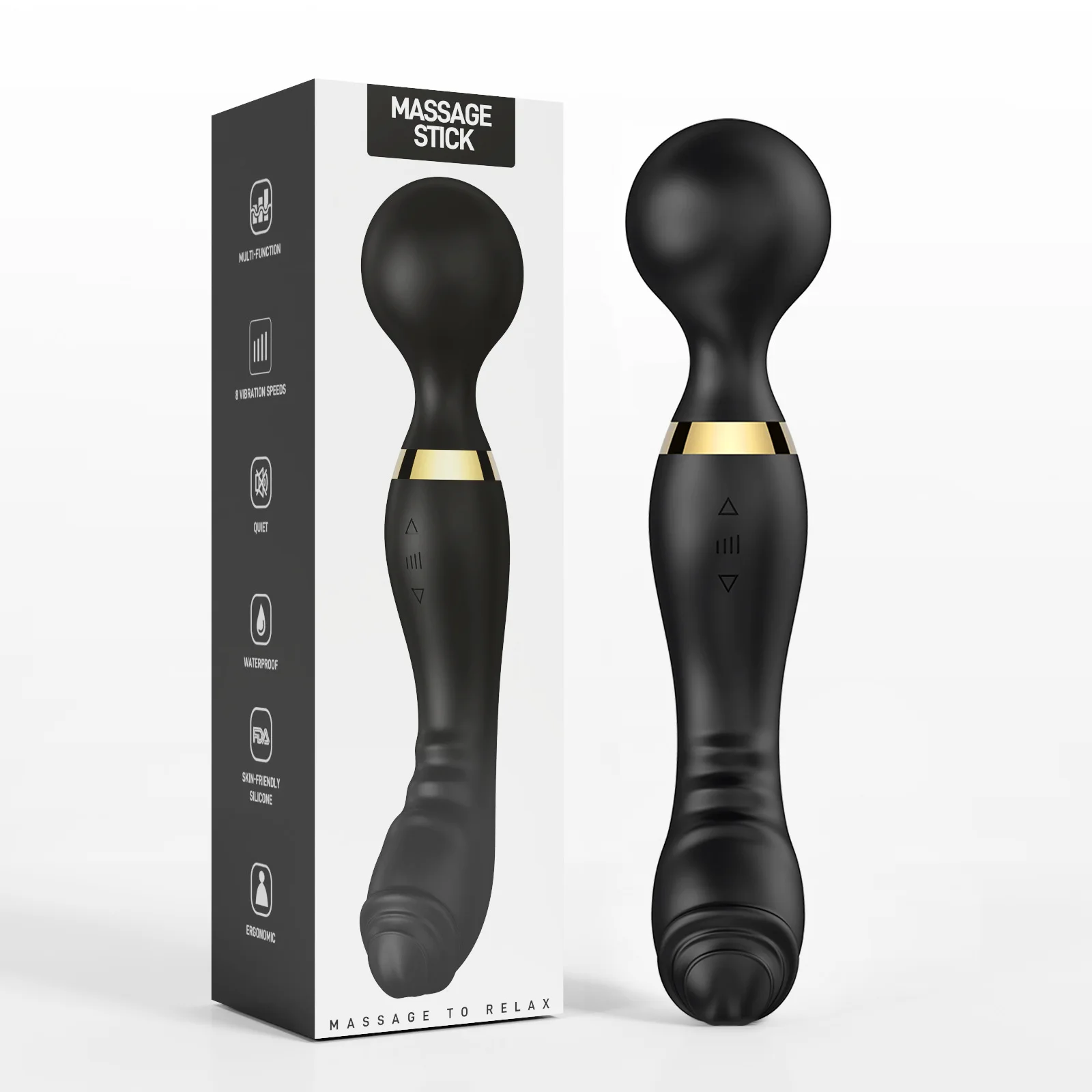 Double-Head Massage Stick With 20 Vibration Frequencies 8 Vibration Speeds Super Strong Vibrators  Silicone Sex Wand
