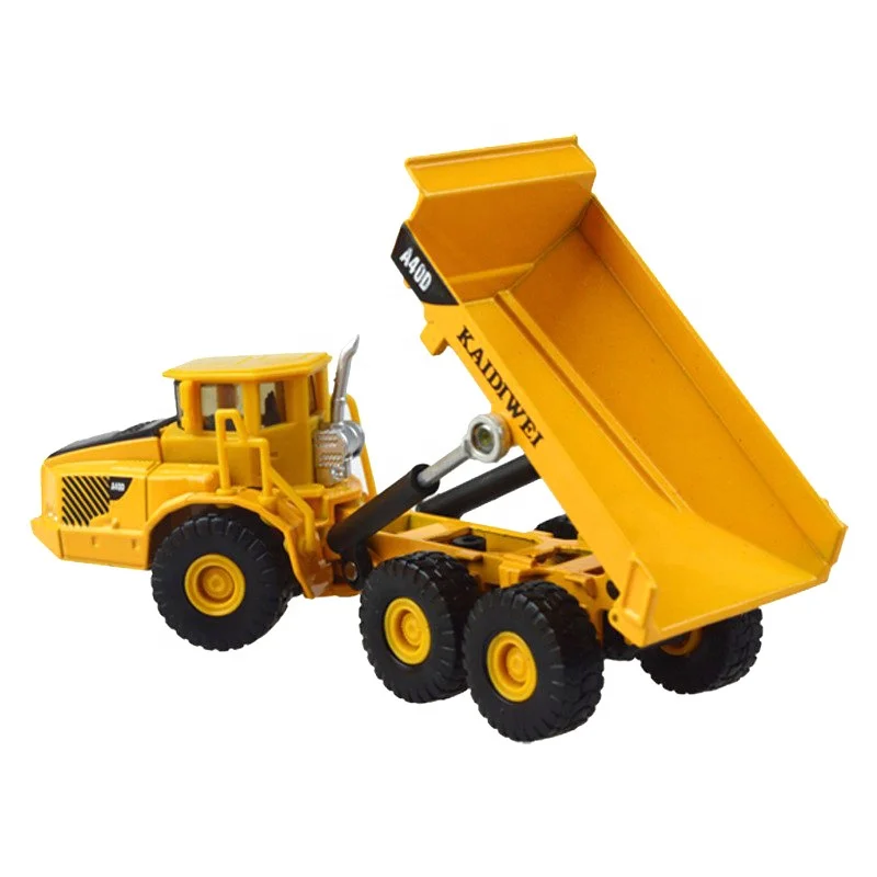 KDW 628701 Kids Diecast Alloy Dump Truck Toy 1/87 Scale Metal Mini Dumping Construction Truck Model Vehicles For Gifts