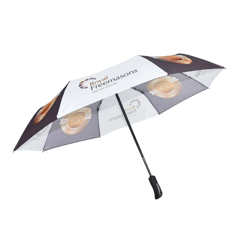DIY Customized Design Sublimation automatic 3 Folding Umbrella With Customized Gift Box