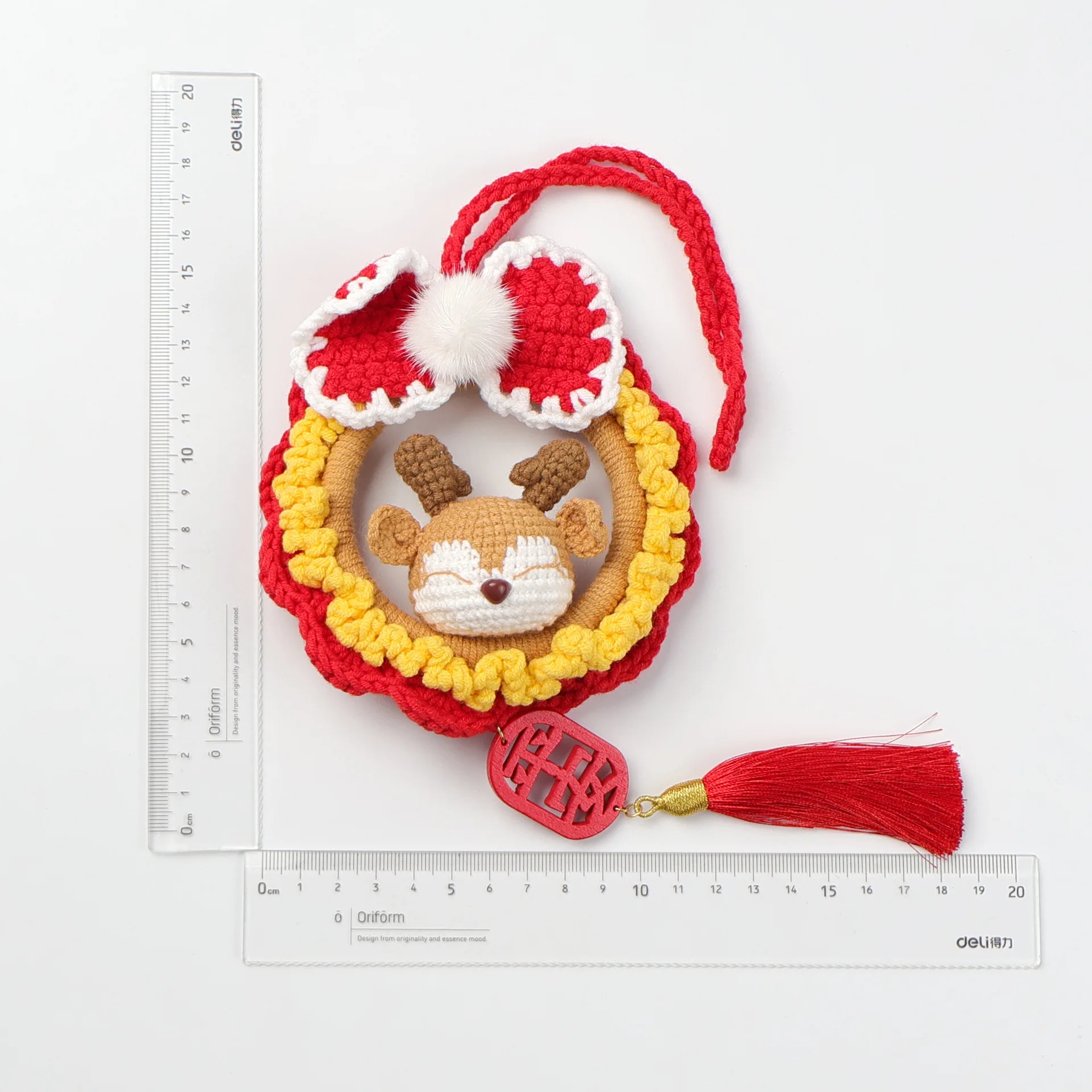Handmade Knit Christmas Santa Clause Elk Car Interior Accessories Pendant Gift Car Hanging Christmas Decoration Ornaments