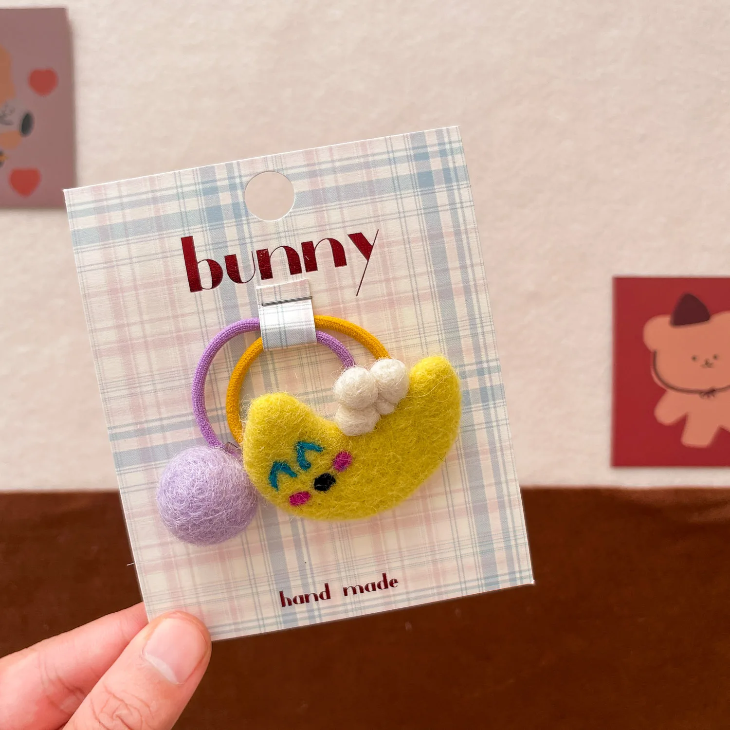 GEERDENG Wholesale Korean Style Cute Hair Tie Set For Kids Autumn And Winter Felt Elastic Hair Ties For Kids