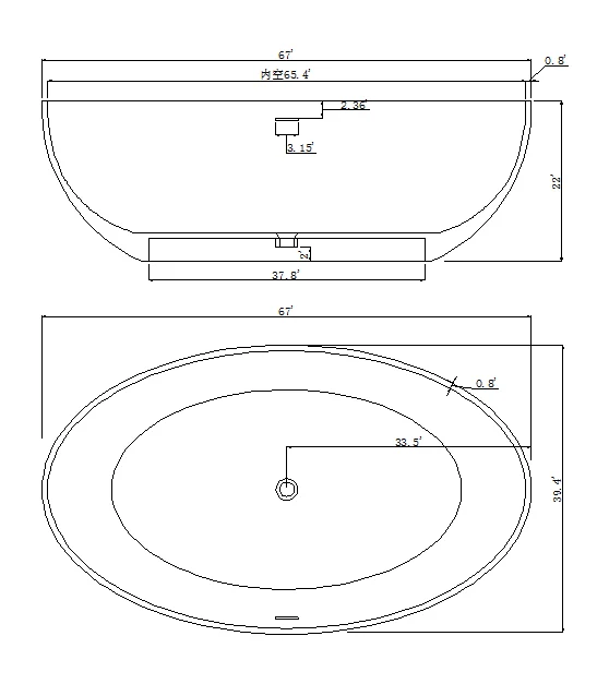 1700mm artificial stone solid surface freestanding 40 inch extra wide bathroom adult bathtub