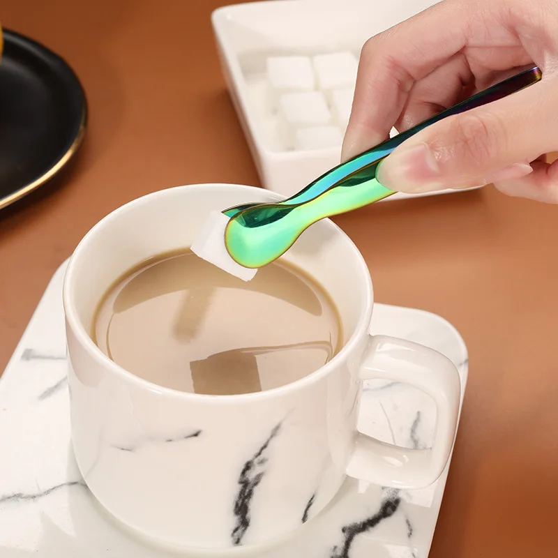 Stainless Steel Ice Tongs Golden Sugar Ice Tongs Mini Metal Kitchen Food Service Tongs Tea Bar Kitchen Accessories