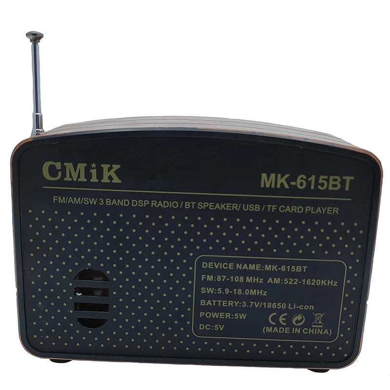 cmik MK-615BT oem new arrival portatiles rechargeable usb fm drm receiver subwoofers blue tooth portable radio