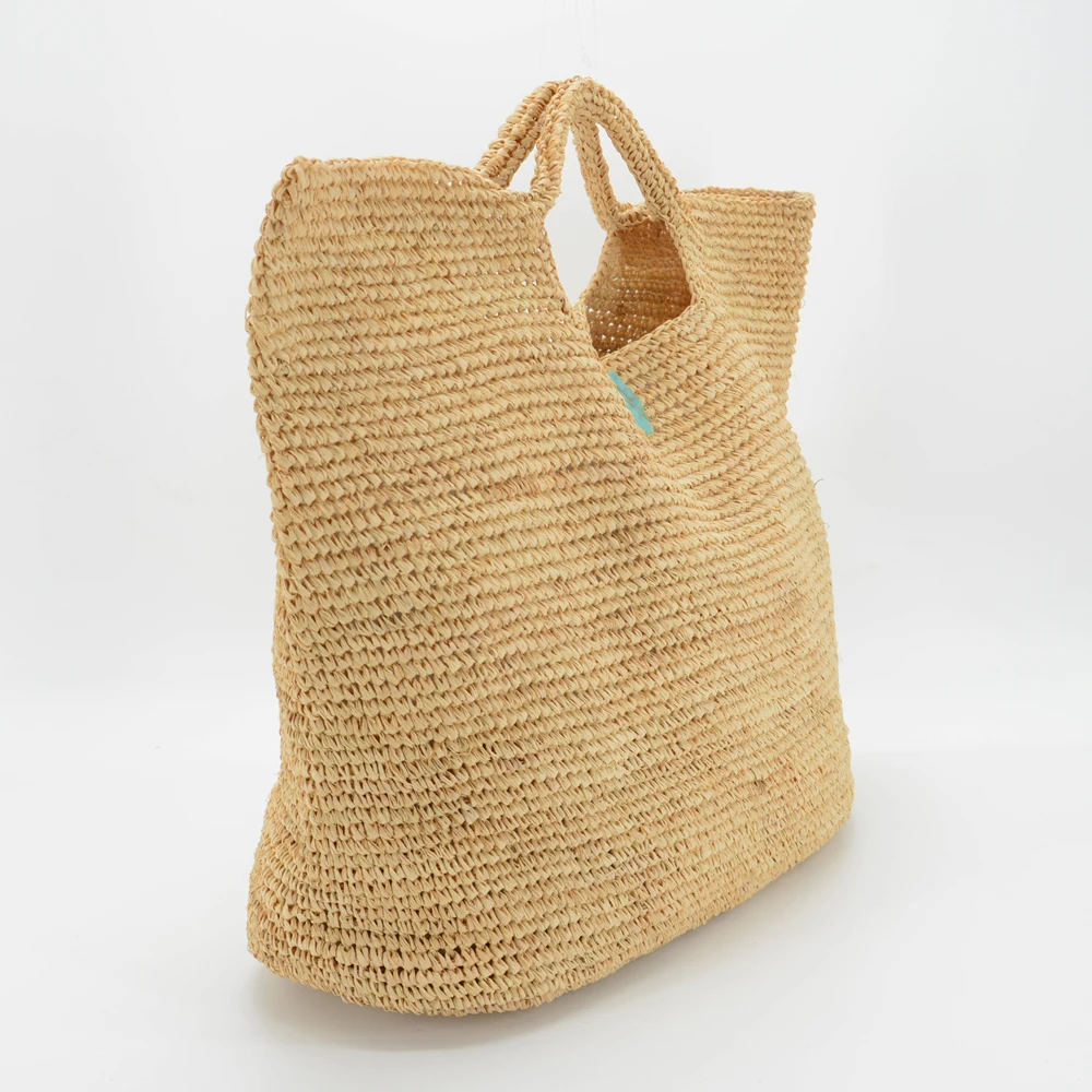 
Handmade crocheted Large Straw Raffia Bag with stone closure MOQ 100PCS 