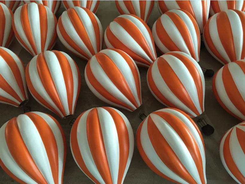 Custom Blue And White Fiberglass Hot Air Balloon Indoor Decorations