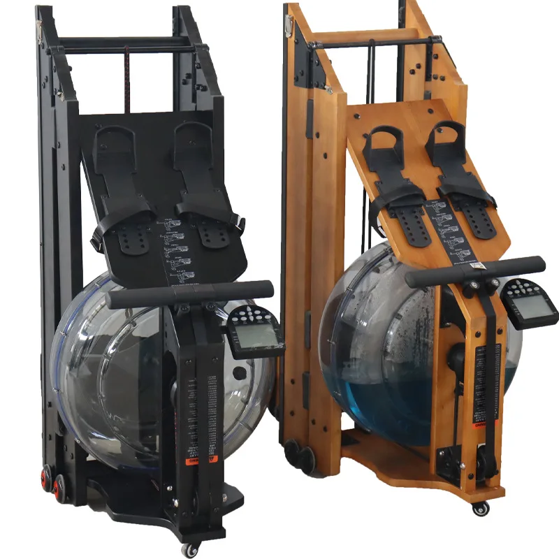 LDH functional  strength rower fitness equipment foldable wooden water resistance rowing machine body row exercise machine