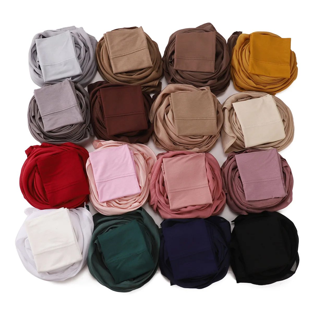 Hot Sale Light Weight Cotton Modal Hijab With Under Cap 2 Sets Muslim Women Breathable shawls scarves Headscarf