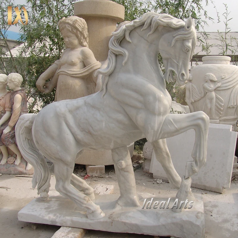 Outdoor Garden Life Size Hand Carved luxury Horse Statue Home Decor Sculpture
