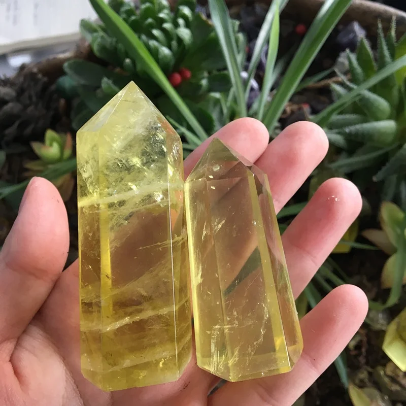 Wholesale Natural Crystal Quartz Point Healing Carved Crystal Tower Folk Crafts Yellow Clear Citrine For Healing