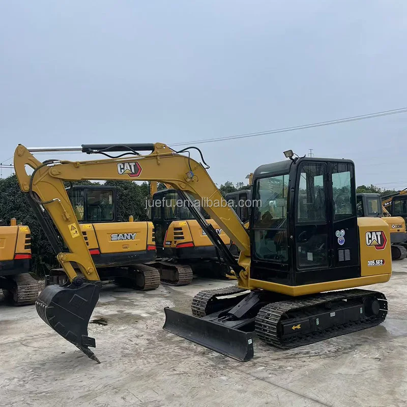 Used CAT305.5E2 excavator with dozer blade excavator cat digger machine origial version engine pump valve 1 year warranty
