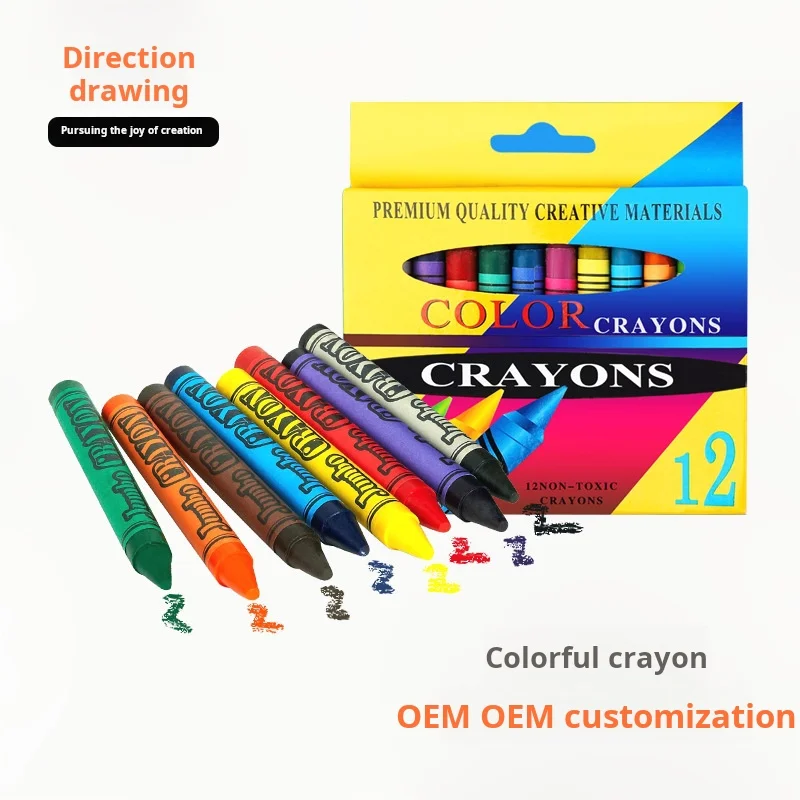 Hot Sale 12 Colors High Quality Round Crayon Set For Kids